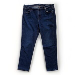 J Jill High Rise Straight Leg Jeans Womens 20 Blue Dark Wash Stretch Plus Size